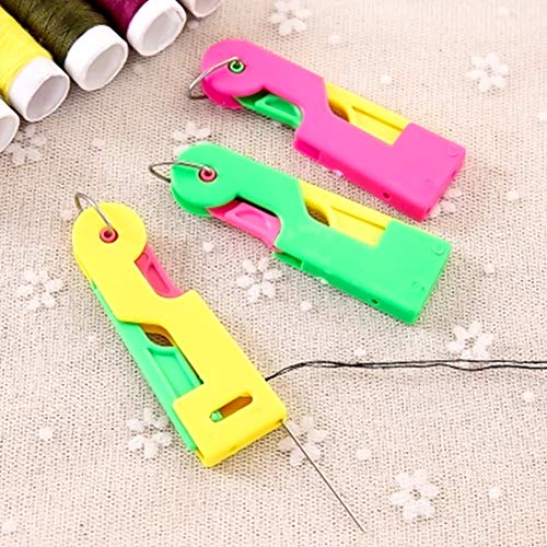 Automatic Needle Threading Device,Self Threading Hand Needle,Plastic Needle Threader Thread Guide Needle Device,Solve Needle Threading Problem - Easy Use & Carry,Fit for Kids Young and Old by Yoruii