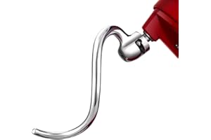 Gdrtwwh Stainless Steel Dough Hook Attachment for KitchenAid 5 & 6-Quart Bowl-Lift Mixer,Replacement Parts Bread Hook, Dishwa