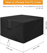 OKPOW Fire Pit Cover 90cm Square 600D Waterproof Heavy Duty view 7