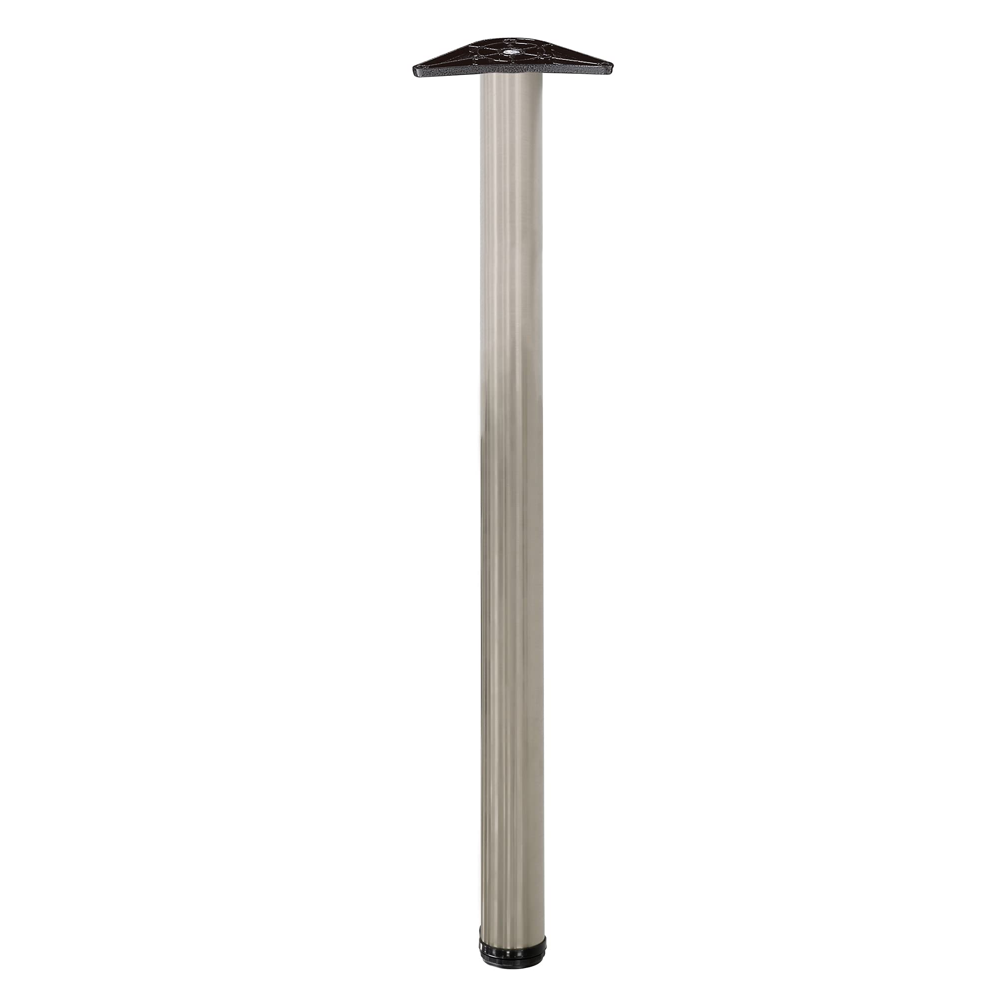 Amig - Adjustable Table Leg | Round Feet | Height Adjustment 10mm | Load Capacity 15kg | Robust & Versatile | for Office, Kitchen, Living Room | Buddy Chrome, 60 x 710 mm, Alloy Steel