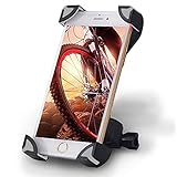 Wsky Bike Mount - Universal Bicycle & Motorcycle Handlebar for IPhone Android Smartphones, GPS,Anti-Slip Silicone Pad,Anti-Shake Four Corner Buckle,Thickened Rubber,360 Degrees Rotatable