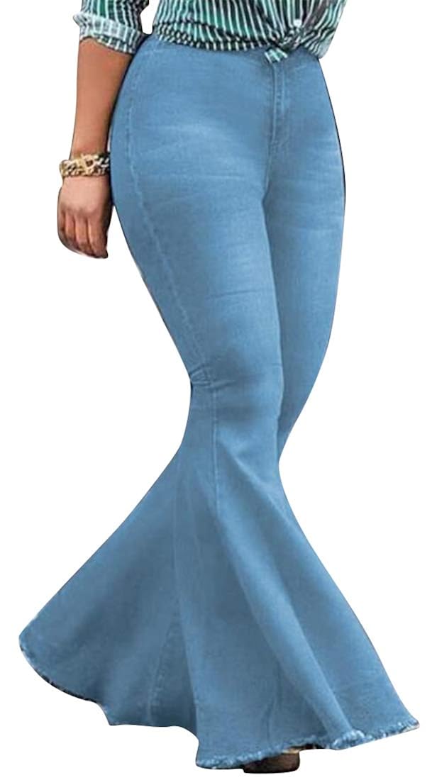 Buy DFBB Women BellBottom Flare Pants Loose Fit Vintage Stretchy Plus Size Jeans Denim Pencil