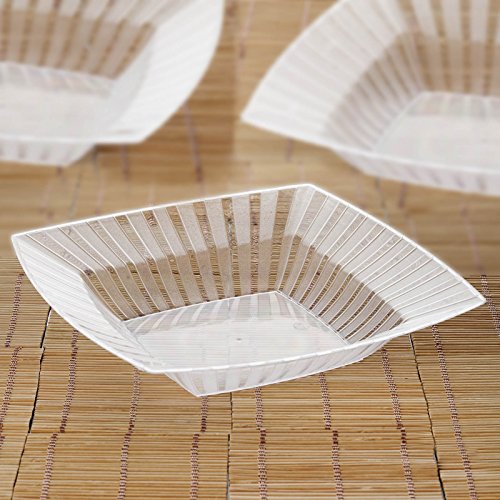 Efavormart 50 Pcs - Clear Square 32oz Disposable Plastic Bowls Tableware for Wedding Banquet Event Party Decoration