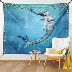 Ambesonne Underwater Tapestry, Mermaid Fishtail
