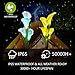 Solar Garden Lights Outdoor, 2 Pack Solar Powered Lights with 8 Lily Flower, Multi-Color Changing LED Solar Stake Lights for Garden, Patio, Backyard (White/Yellow)