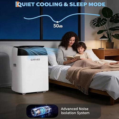 14,000 BTU 3-in-1 Portable Air Conditioner – Cools 750 sq. ft, Whisper-Quiet, No Professional Installation Needed
