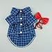 Fitwarm Gentle Formal Blue Dog Shirts for Pet Polo Clothes Apparel + Red Wedding Bow Tie, Medium