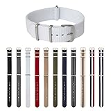 Archer Watch Straps | Nylon NATO Straps | Choice of Color and Size (White, 20mm)