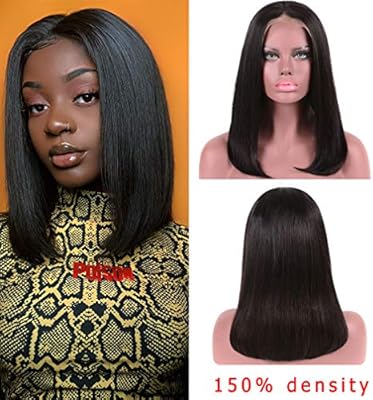 Amazon Com 10a Straight Short Bob Wig 13x4 Lace Front Human Hair