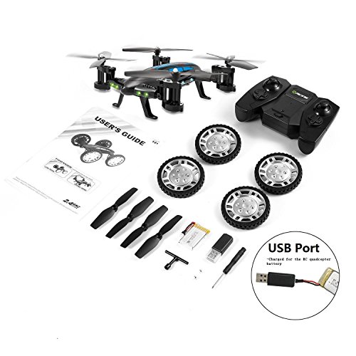 Taotuo 2 in 1 Air-Road RC Car Flying Quadcopter Toy with 4 Channel 2.4G 6-Axis Gyro Headless Mode