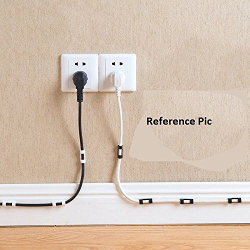 10Pc Plastic Transparent Self Adhesive Wire Organizer Cable Management Clips Holding Clamp Hook for Home Office Desktop WiFi USB Mess Manager with Foam Sticker