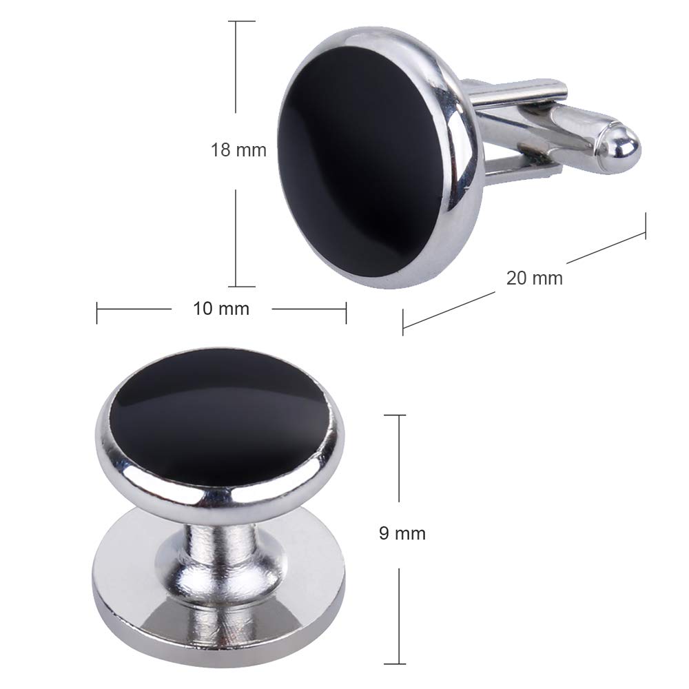 Rovtop Best Gift for Men Rovtop Mens Cufflinks and Studs, Tuxedo Shirt Cufflinks and Studs Set for Men, Brass Cuff Links and Shirt Studs for Wedding/Banquet/Ceremony/Business
