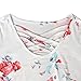 Walant Womens Floral Printed Long Sleeve Criss Cross V-Neck Casual Tops T-Shirt White Small