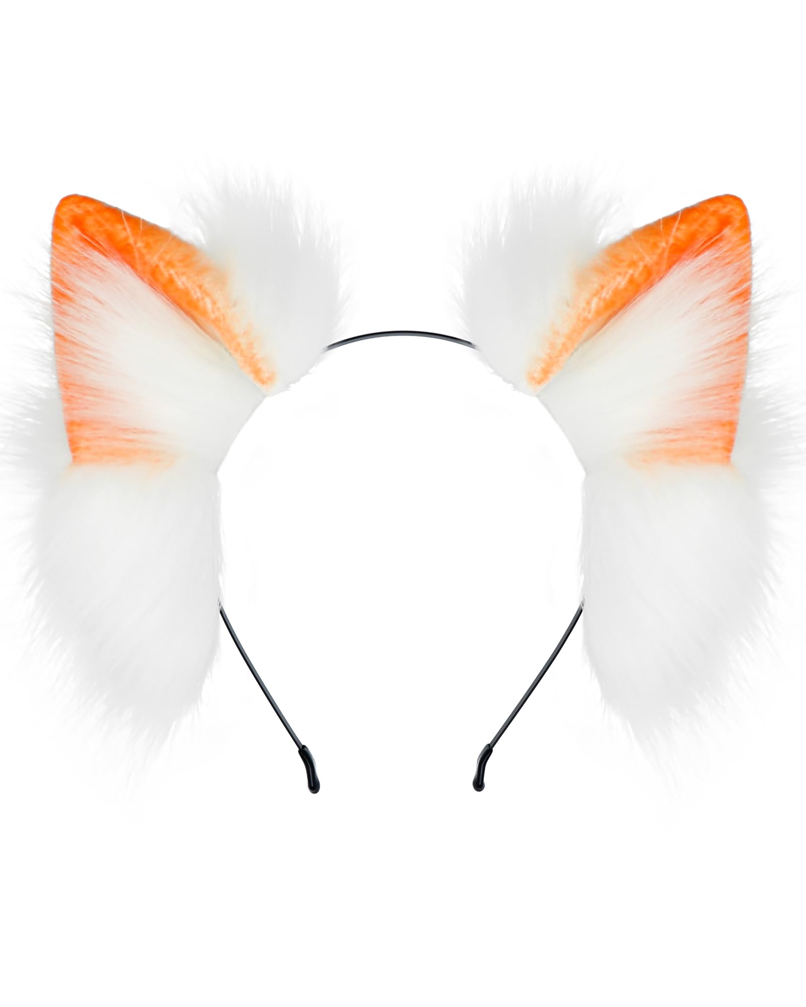ZFKJERS Handmade Cat Ears Headband Furry Plush Animal Ear Hairband for Cosplay Costume, Halloween, Party Outfit (Orange) — image 1