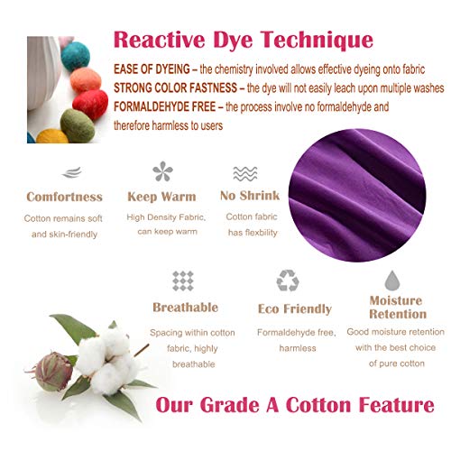 ALITA Travel Sheet Sleeping Bag Liner - 100% Pure Cotton, Breathable, Upgrade Camping Sheet - Barrier of dirts Everywhere  (Purple, Medium (120cm x 230cm)) - Thumbnail 6