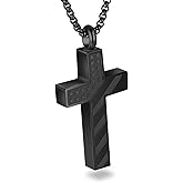 XIUDA Cross Cremation Jewelry Flag Urn Ashes Necklace for Women Men Cremation Ash Pendant Loved One Memorial Jewelry