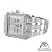 Big Square Face Watch Mens Iced Out Lab Diamonds Geneva Platinum Steel Back Jojo0738964387836