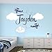 Custom Airplane Name Wall Decal - Boys Kids Room Decor - Nursery Wall Decals - Airplanes Wall Decors