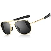 SUNGAIT Men's Military Style Polarized Pilot Aviator Sunglasses Bayonet Temples