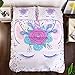 Reolmide Dreams Unicorn Bedding Twin for Girls and Kids Gifts for Teens or Little Unicorn Lovers Fancy Bedroom Decor Pretty Bed Set with Pink and Purple Flowers Duvet Cover and Pillow Shams (3 pcs)