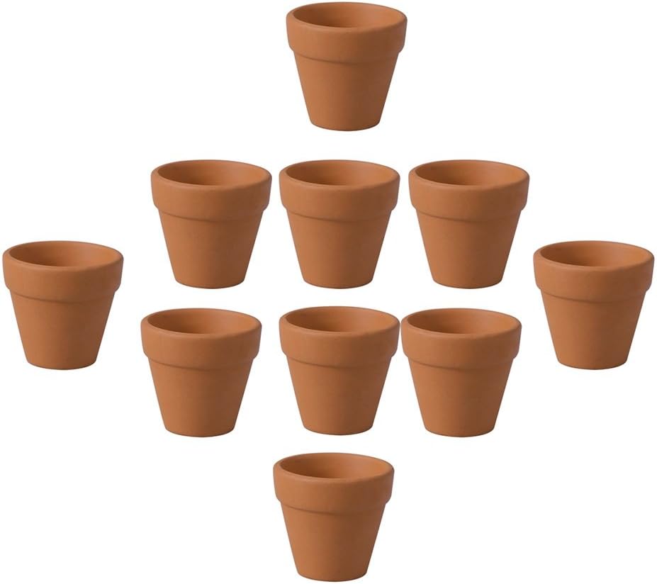 Yardwe 12 Pcs Mini Small Succulent Clay Ceramic Plant Pots Nursery Pot Terracotta Pot for Wedding Favor Plants Crafts (3x3cm)