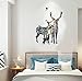 BIBITIME Halloween Forest Silhouette Deer Family Wall Decals Christmas Animal Birds Elk Vinyl Stickers for Living Room Porch Bedroom Nursery Classroom Home Art Mural TV Background PVC Decorations