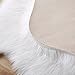 OJIA Shag Area Rug Faux Fur Sheepskin Area Rug, Super Soft Chair Cover Seat Cushion for Couch, Living Room Bedroom Floor - Ivory White, 2ft x 3ft