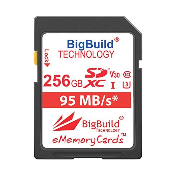BigBuild Technology 256GB UHS-I U3 95MB/s Speicherkarte für Canon EOS 1200D, 1300D, 2000D, 200D, 4000D, 5DS, 5DS R, 77D…