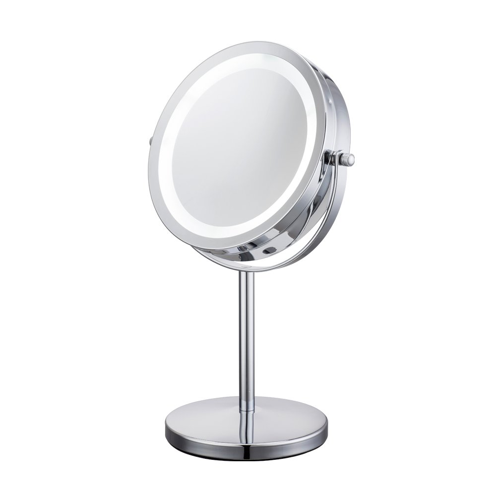 ALHAKIN 1/10X LED Vanity Mirror 7 INCH Cosmetic Table Mirror With Light