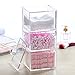 FLYMEI Dustproof Clear Acrylic Cotton Ball & Swab Holder, Cosmetic Organizer Makeup Storage Organizer for Cotton Swabs, Q-Tips, Make Up Pads, Cosmetics, Jewelry & More - for Bathroom & Vanity primary
