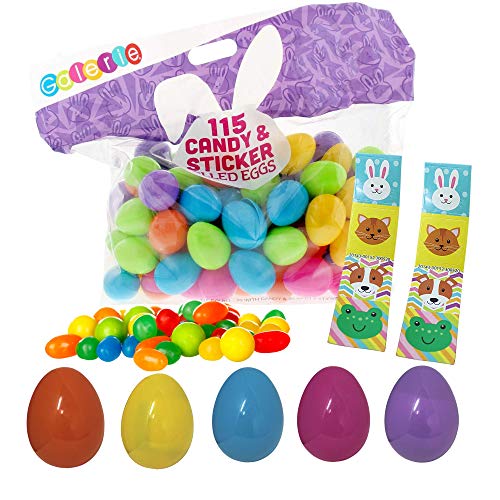 Bulk Plastic Easter Eggs for Basket Stuffer or Hunt, Prefilled Egg with