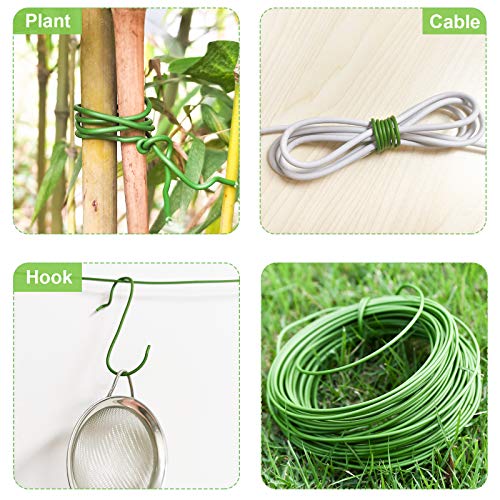 Plant Soft Ties 65.6 Feet, AllPurpose Garden Wire Ties, Green Coated