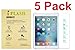IFLASH [5 Pack Promotion] Tempered Glass Screen Protector For Apple iPad Air/Air 2 / NEW iPad 9.7 Inch 2017 Model - Crystal Clear / 2.5D Rounded Edges / 9H Hardness/Scratch Proof/Bubble Free