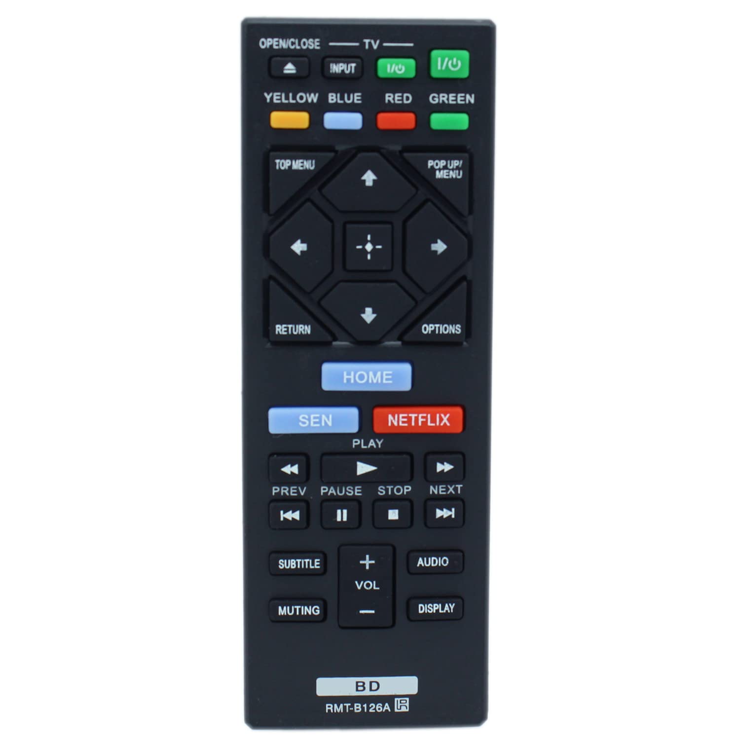 RMT-B126A Remote Control Replacement for Sony Blu-Ray BD Player BDP-BX120 BDPBX120 BDP-BX320 BDPBX320 BDP-BX520 BDPBX520 BDP-BX620 BDPBX620 BDP-S1200 BDPS1200 BDP-S2200
