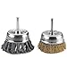 Katzco Wire Wheel Brush - 2 Pack Knotted and Crimped Cups for Rust Removal, Corrosion and Paint - Hardened Steel Wire for Reduced Wire Breakage and Longer Life - 3 inch