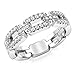 Metal Factory Sz 5 Sterling Silver Cubic Zirconia Chain Link CZ Band Ring