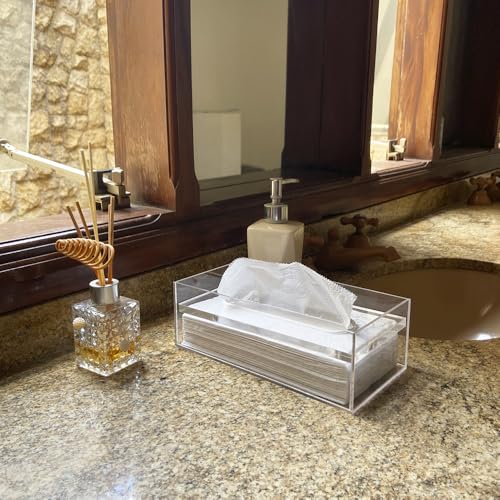 Porta Lenços de Papel Interfolha em Acrílico Transparente com Tampa Fixa 10 mm | Design Moderno, Resistente e Decorativo