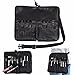 BestFire Professional Makeup Brush Bag Case Portable 22 Pockets Cosmetic Brush Holder Organizer with Artist Belt Strap PU Leather(Brushes Not Included)
