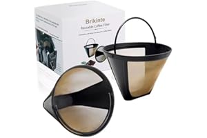 BRIKINTE Reusable Coffee Filter for Ninja Coffee Maker, 4 cone Coffee Maker Filter #4 for Ninja Dual Brew Coffee Maker Filter Ninja Coffee Bar Brewer Ninja Coffee Accessories (2 Pack)