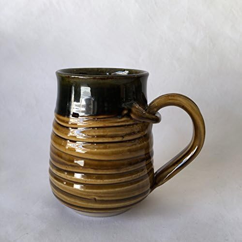 Amber Ceramic Mug, Handmade Coffee Mug 16 OZ AHCM5