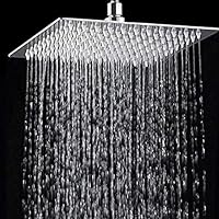 [3-year Warranty] Veteble Luxury Rustproof Rain Shower Head 10 inch, SUS304 Stainless Steel, Square, Chrome