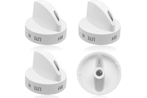 REYHOAR Upgraded 4Pcs 316442512 Range Surface Control Knob White, Burner Knob Fit for Frigidaire, Kenmore, Sears Gas Ranges - Replaces 1465863, AP4327159, PS2332410