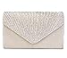 Charming Tailor Clutch Purse Evening Bag Envelope Diamante and Pleated Flap Handbag (Champagne)
