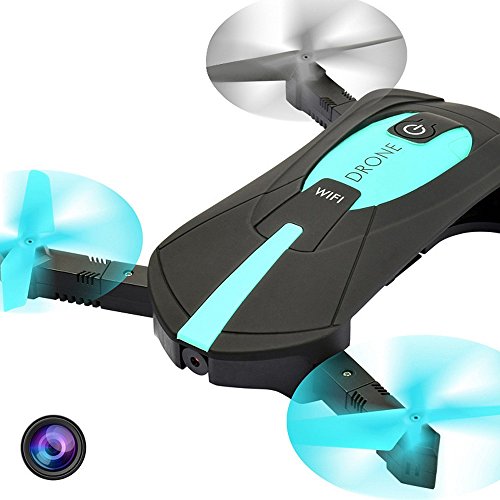 Foldable FPV RC Drone Quadcopter With Live Video And FPV Camera,Upgraded WiFi Real-Time FPV Selfie Pocket Foldable UAV With 2.0MP HD Camera (Upgrade) ,Altitude Hold Mini Helicopter With Phone Control