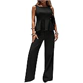 Floerns Women's Dressy Casual Low Rise Suit Work Pants Bell Bottom Business Casual Office Flare Trousers