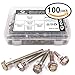 Comdox Hex Washer Head Sheet Metal Screws Kit, Color Carbon Steel Self Drilling Screws Assortment Kit, Self Tapping Tek Screws with Drill Point, #12 x 3/4