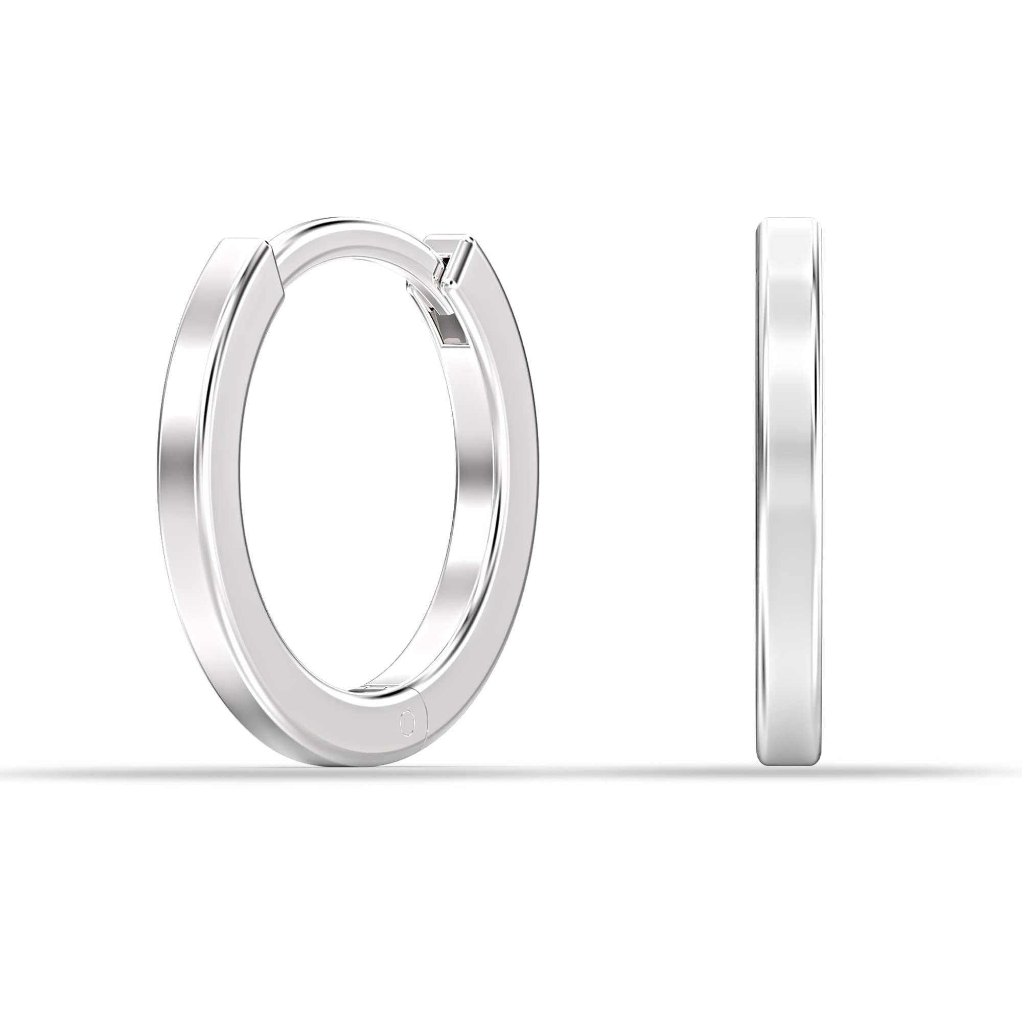 Charmsy 925 Sterling Silver Elegant Chunky Hoops Earrings for Women 925 Sterling Silver Huggie Hoop Earrings Small Lightweight Thick Silver Hoop Earrings Jewellery