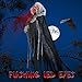 ATDAWN 5.6 Ft Hanging Screaming Ghost Decoration, Halloween Skeleton Grim Reaper Door or Wall Curtain for Haunted House Prop Decoration, Black