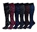 6 Pairs Pack Women Dr Motion Graduated Compression Knee High Socks (Assorted Floral)