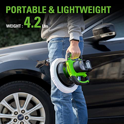 Greenworks 24V Powerful Cordless Car Buffer & Polisher, 10inch pad